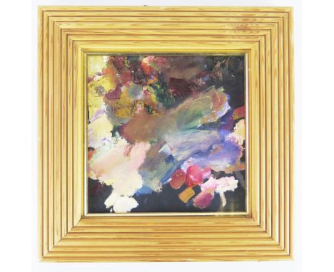 R O Lenkiewicz (1941- 2002) South West Artist, artist's own paint palette from his studio, oil on board both sides, signed an