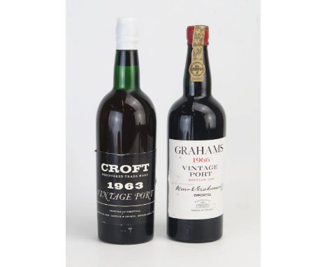 A Bottle of Croft 1963 Vintage Port and a bottle of Graham's 1966 vintage port 