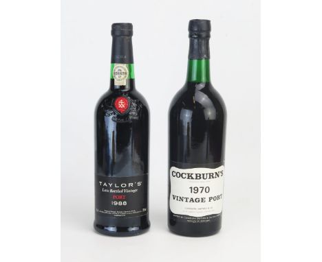 A Bottle of Cockburn's 1970 Vintage Port and a bottle of Taylor's 1988 Vintage port 