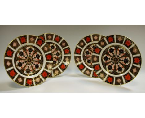 Royal Crown Derby - 1128 Imari four 12.5cm dessert plates, all firsts (4)