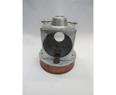 A GWR/B.R (W) signal lamp interior with brass and ceramic burner and copper reservoir a/f
