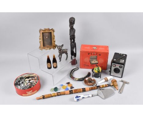 A Collection of Various Curios to include Metal Army Figures, Box Camera, Hair Clippers, Guinness Miniatures Etc