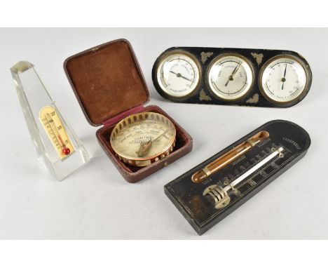 A Collection of Various Thermometers and Hygrometers to Include Obelisk Boxed Pocket Model Hygrometer by C.L. Burdick etc