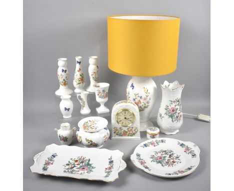 A Collection of Various Aynsley Pembroke to Comprise Vases, Table Lamp etc