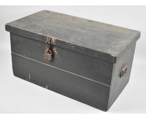A Vintage Stained Pine Toolbox, 59cms Wide