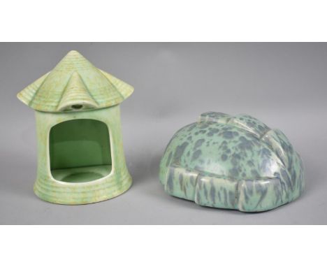A Shorter and Son Art Deco Wall Pocket together with a Crown Devon Wall Hanging Tealight Holder