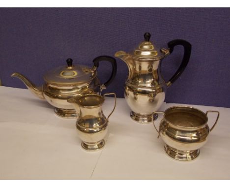 GARRARD AND CO SILVER ON COPPER FOUR PIECE TEA /COFFEE SERVICE