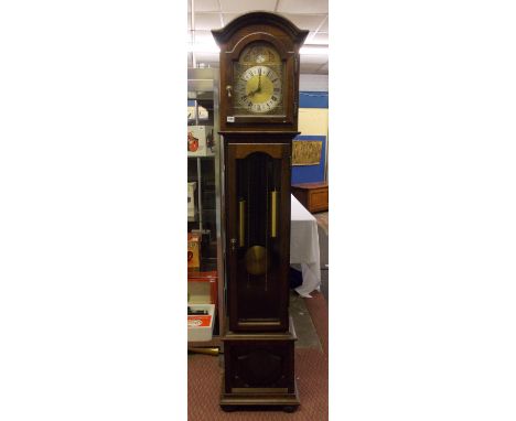 OAK CASED TEMPUS FUGIT TRIPLE WEIGHT LONGCASE CLOCK