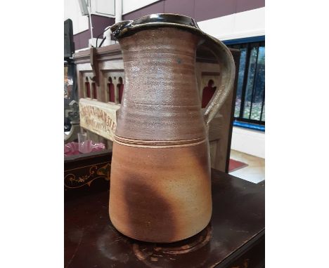 John Leach salt glazed studio pottery jug with impressed marks to base - Muchelney, Somerset