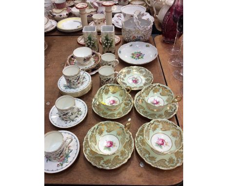 Aynsley Pembroke coffee cans and saucers, Paragon tea ware and other decorative ceramicsCondition report: One of the Paragon 