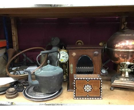 Regency copper samovar, Victorian postal scales and sundry items