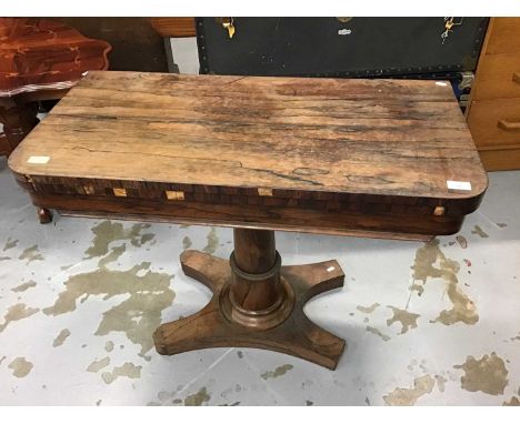 Early Victorian Rosewood card table, Regency bidet and Italian coffee table