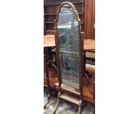 Georgian-style mahogany framed cheval mirror, 163cm high, and one other swing mirror 