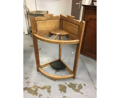 1920s Oak corner stick stand