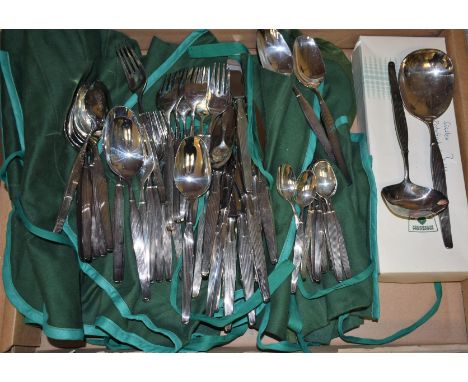 A vintage 1960s silver plated Savoy pattern cutlery set for twelve designed by Henning Seidelin for Frigast, issued 1960-69, 