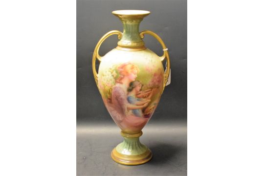 A Royal Doulton Two Handled Vase Painted By George White The