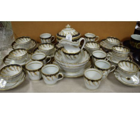 A Newhall  tea service, pattern 248, for eight, comprising coffee cups, tea bowls saucers, milk jug, sucrier and cover, teapo