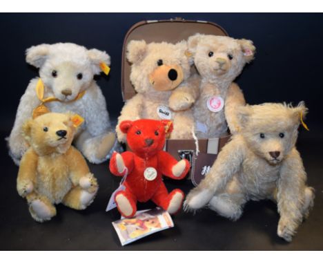 Bears - a Steiff Charly Bear, button, suitcase box; a Steiff Danbury Mint special edition Millenium Bear, medallion, button; 