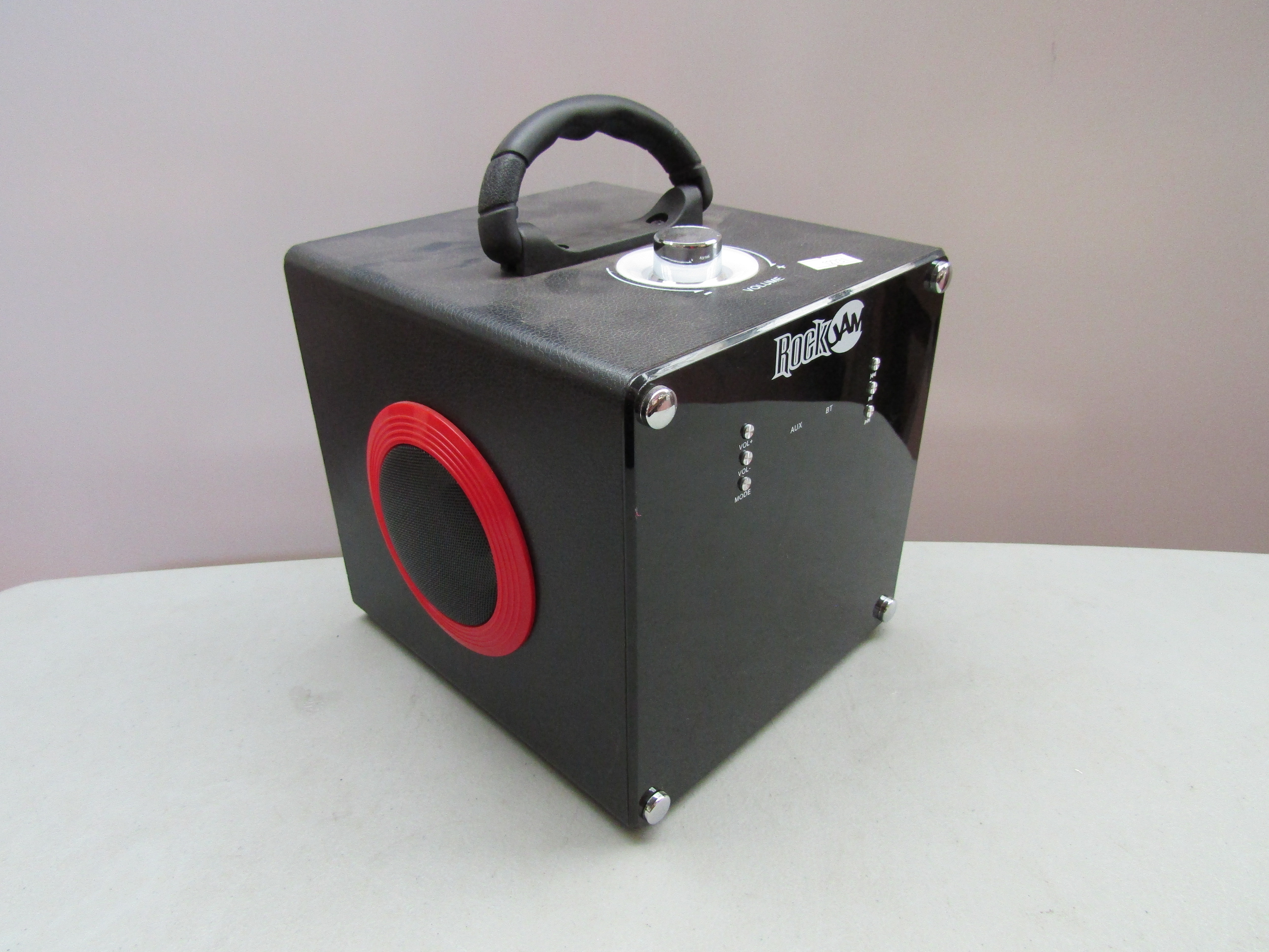 Rock Jam Bluetooth lightshow speaker, unchecked and boxed.