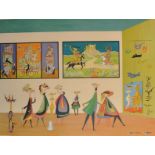 Guillermo Silva Santamaria (1921-2007) Spanish. "Galeria de Arte", Lithograph, Indistinctly Signed