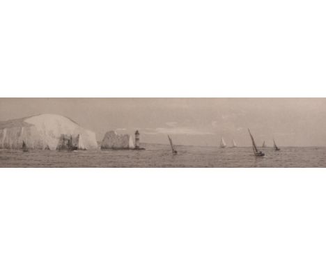 Rowland Langmaid (1897-1956) British. "The Needles", Etching, Signed and Inscribed in Pencil, 2.75" x 11.5".