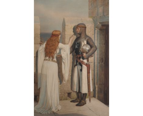 Edmund Blair Leighton (1853-1922) British. "The Shadow", Coloured Lithograph with Printer Stamp numbered '18', bears a Signat