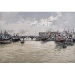 20th Century English School. A Thames Scene, Print in Colours, Indistinctly Signed and numbered 71/