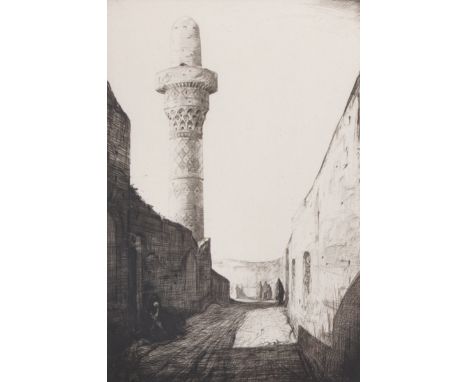 Charles William Cain (1893-1962) British. An Eastern Street Scene, Etching, Signed and numbered '40.77', 9.5" x 6.5".