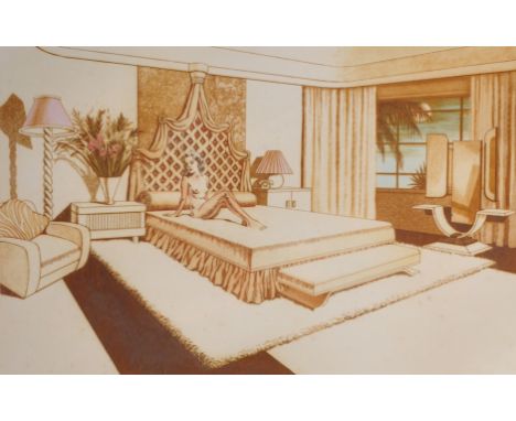 Frank Vernon Martin (1921-2005) British. "Honeymoon Hotel", Etching in Colour, Signed, Inscribed and numbered 16/50 in Pencil