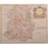 Robert Morden (c.1650-1703) British. "Shropshire", Map, Unframed, 13.5" x 16.25", together with
