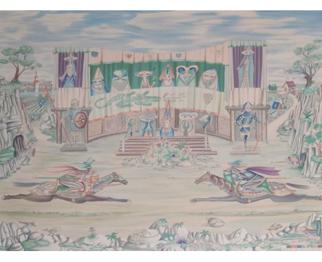 Guillermo Silva Santamaria (1921-2007) Spanish. "Duelo Medieval", Lithograph, Indistinctly Signed and numbered 'C/A 111' in P