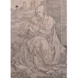 Albrecht Durer (1471-1528) German. The Virgin and Child, with a Pear, Engraving, Unframed, 6" x 4".