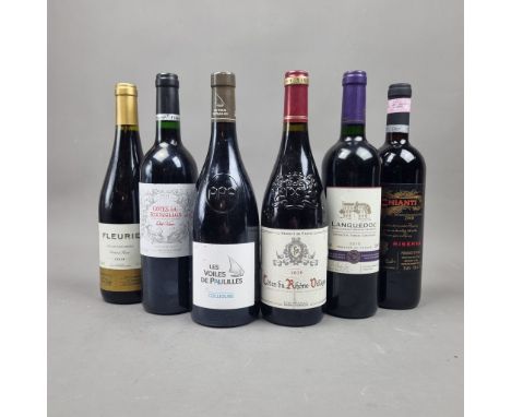 6 Bottles of Premium Supermarket selected Reds to include:   Fleurie 2009 Vintage,  Cotes Du Roussillon 2011,  Cotes-Du-Rhone