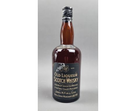 James M Pym & Sons Old Liqueur Scotch Whisky Circa 1920's  A stunning piece of whisky history from an era where distilleries 