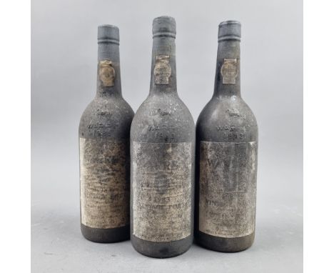 3 Bottles Warre's 1983 Vintage Port   (Please note signs of seep as per photo. Heavily Bin Soiled, more so on label side)  