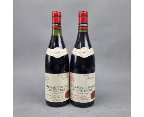 2 Bottles 1983 Vintage Red: Moillard 1983, Nuits-St-Georges, Clos De Thorey,  