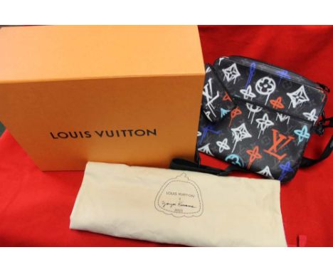 A Louis Vuitton Monogram Eclipse Graffiti Trio bag, used but in exceptional condition, in original box &amp; dust bag