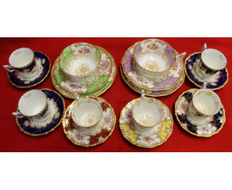 A collection of Coalport, includes pair of trios, which includes teacup, saucer, tea plate, together with six coffee cups wit