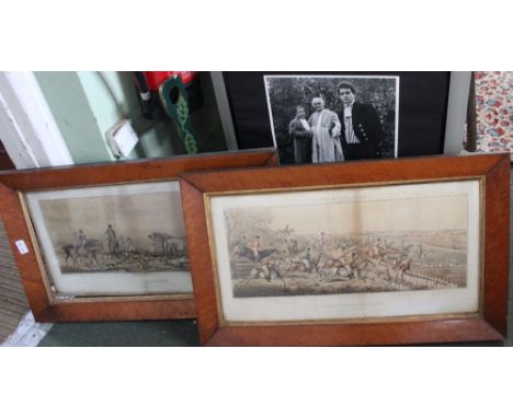 Two hunting prints, together a frame