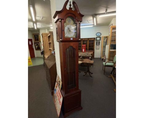 Modern triple weight longcase clock, 212cm.