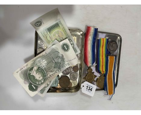 WWI Pip, Squeak and Wilfred medals, awarded to 2760 PTE. C. Wood, Durham Light Infantry, banknotes, coinage, etc.