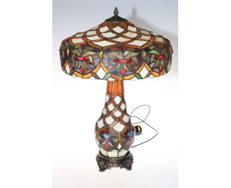 Tiffany style lamp, 69cm high.