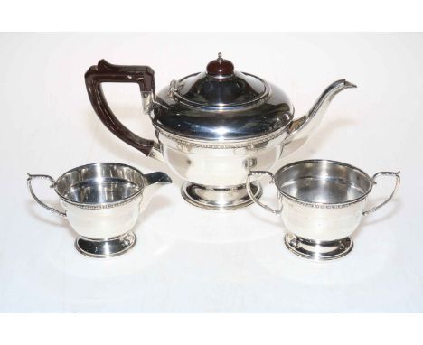 Silver three piece tea service, Birmingham 1941.