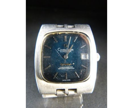Steel Cased Omega constellation Chronometer with Date Aperature