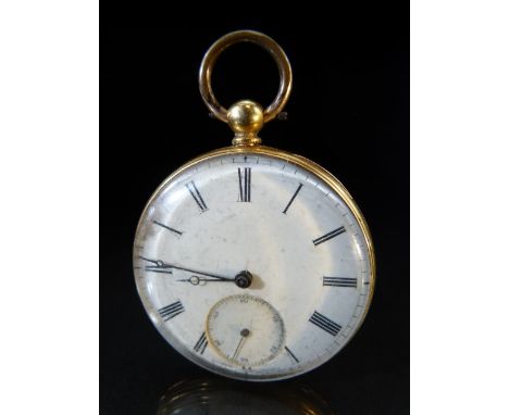 Gold Coloured pocket watch by Brandt Geneve with engine turned case (no key therefore A/F)