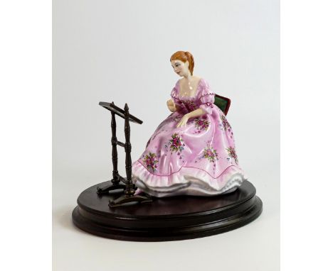 Royal Doulton figure from the Gentle Arts series, 'Tapestry Weaving' HN3048. In original box with wooden base. 