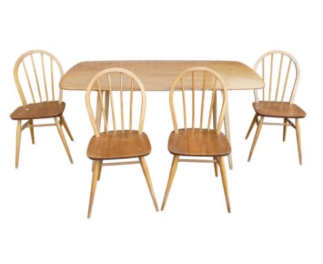 Ercol mid century Blonde kitchen table &amp; chairs (5) 