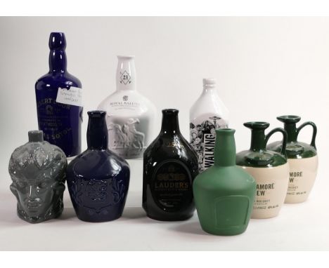 Wade Whisky themed ceramic decanters including  - Lauders, Johnnie Walker Black Label, Tullamore Dew. These were removed from