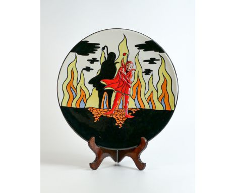 Lorna Bailey for Carltonware Mephistopheles pattern large charger, limited edition, diameter 34cm 