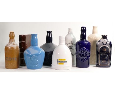 Wade Whisky &amp; Rum themed ceramic decanters including - 2020 Business Award themed item, Norfolk Gin, Desert Door Tequila,